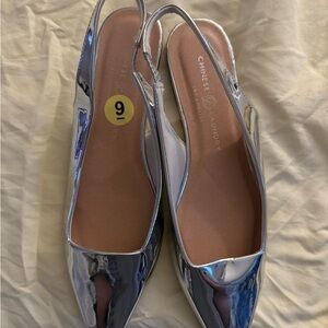 Chinese Laundry Silver Flats with Slingback